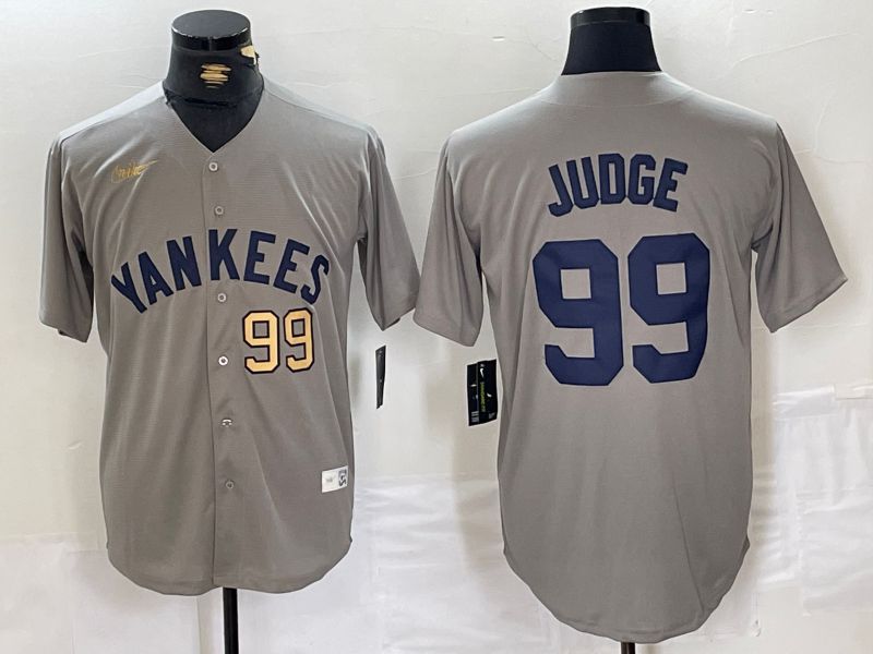 Men New York Yankees #99 Judge Grey Throwback Nike Game 2024 MLB Jersey style 11->new york yankees->MLB Jersey